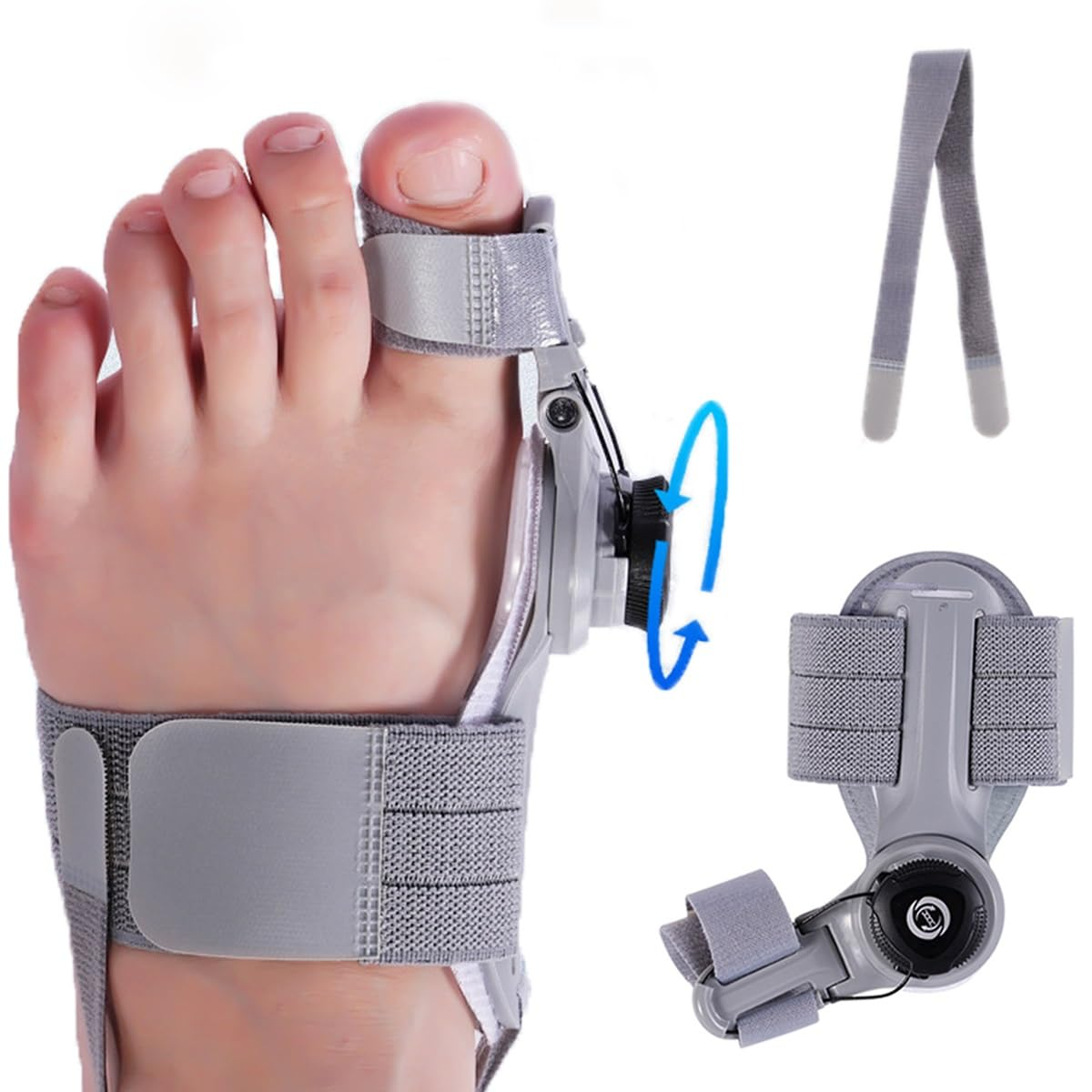 Bunion Corrector, Big Toe Bunion Corrector for Men Women, Adjustable Knob Bunion Support Splint with Anti-Slip Heel Strap for Big Toe Bunion Relief (Color : Gray Black Buckle) image number 6
