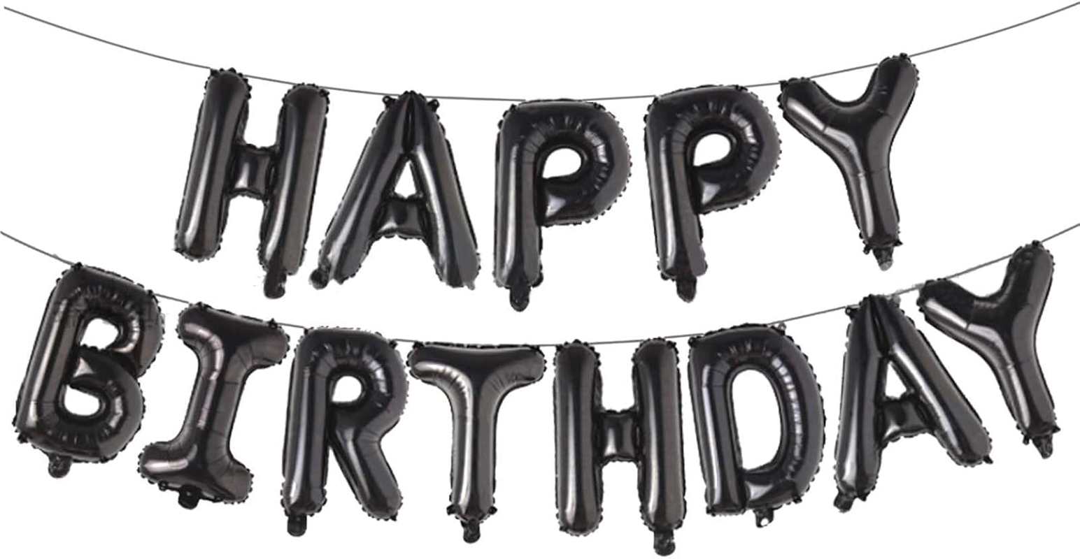 Happy Birthday Orange Aluminum Foil Letters Balloons 16 Inch Aluminum Foil Banner Balloons for Birthday Party Decorations Supplies