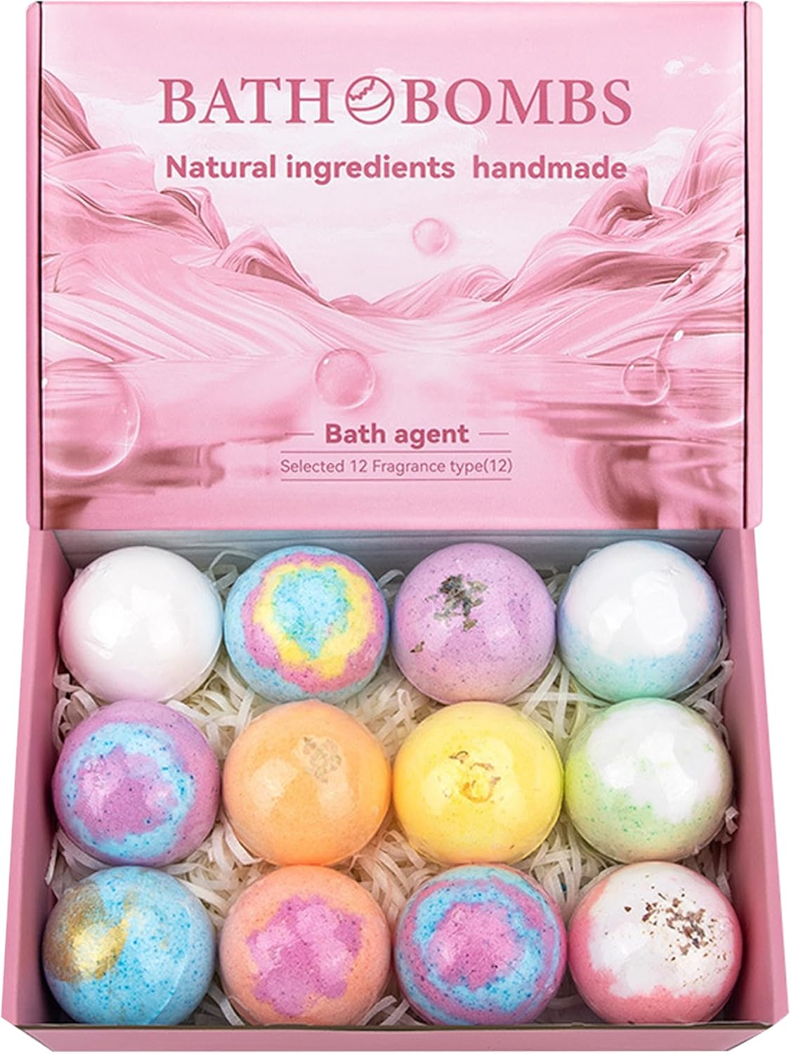 Bath Bombs for Women 12PCS Natural Ingredient Shower Bombs Moisturizes Soothes the Skin, Relieve Stress Bath Bubbles Spa Essential for Women Relaxing image number 4