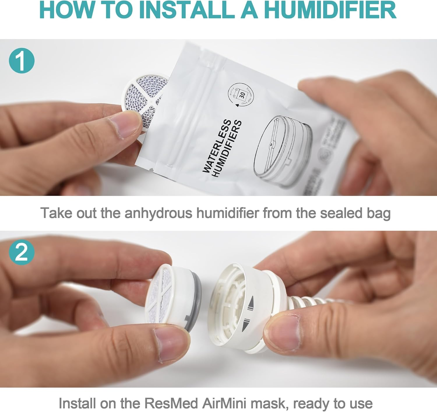12PCS Humi Dx(Plus) Supplies Compatible with Airmini, Humidifier Accessories Compatible with Airmini and N20 Connector, Relief the Problem of Dryness, Included Humidifier ONLY, Plus image number 2