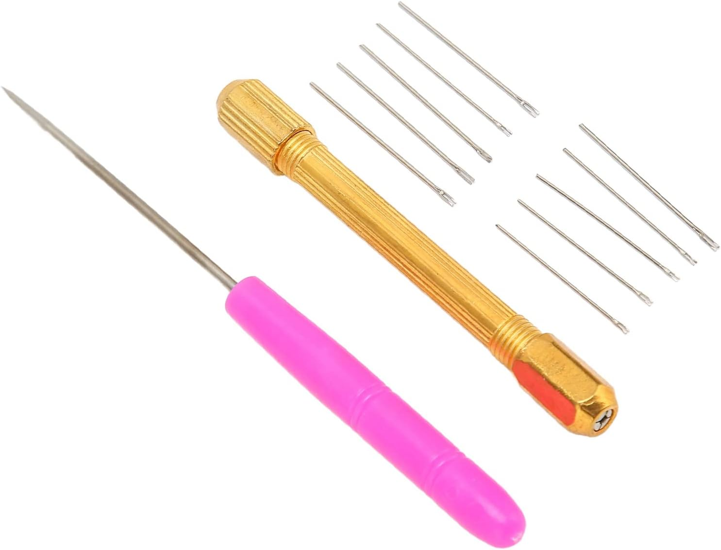 Hair Reroot Tool Doll Hair Rooting Holders 10Pcs Awl Alloy Handles Doll Hair Making Accessories, Doll Hair Rooting Tools Comfortable to Grip for Doll DIY Shop, Home Salon image number 6