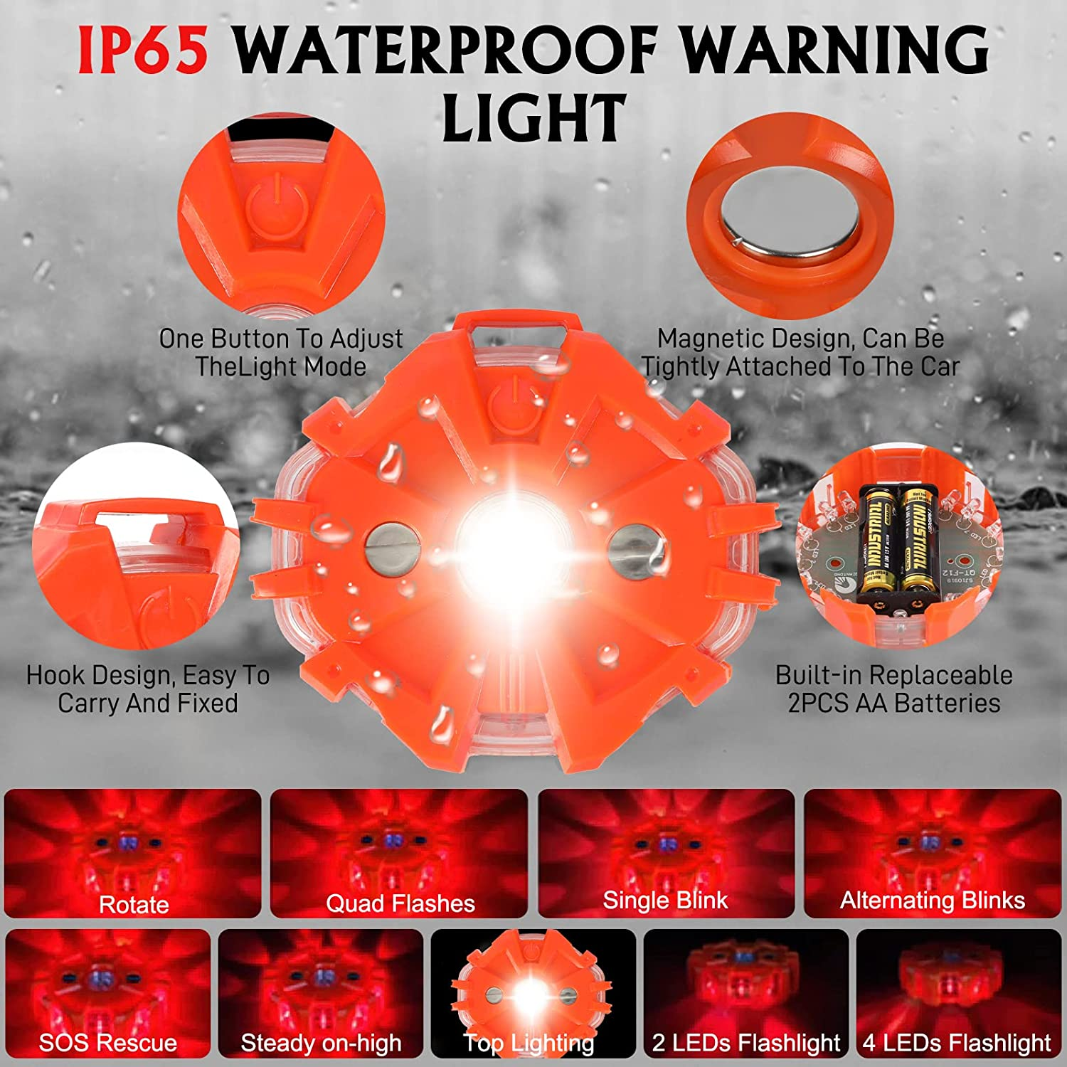 Noone Roadside Assistance Auto Emergency Kit + First Aid Kit - Orange Bag - Contains Jumper Cables, Tools, Reflective Safety Triangle and More. Ideal Winter Accessory for Your Car, Truck, Camper image number 3