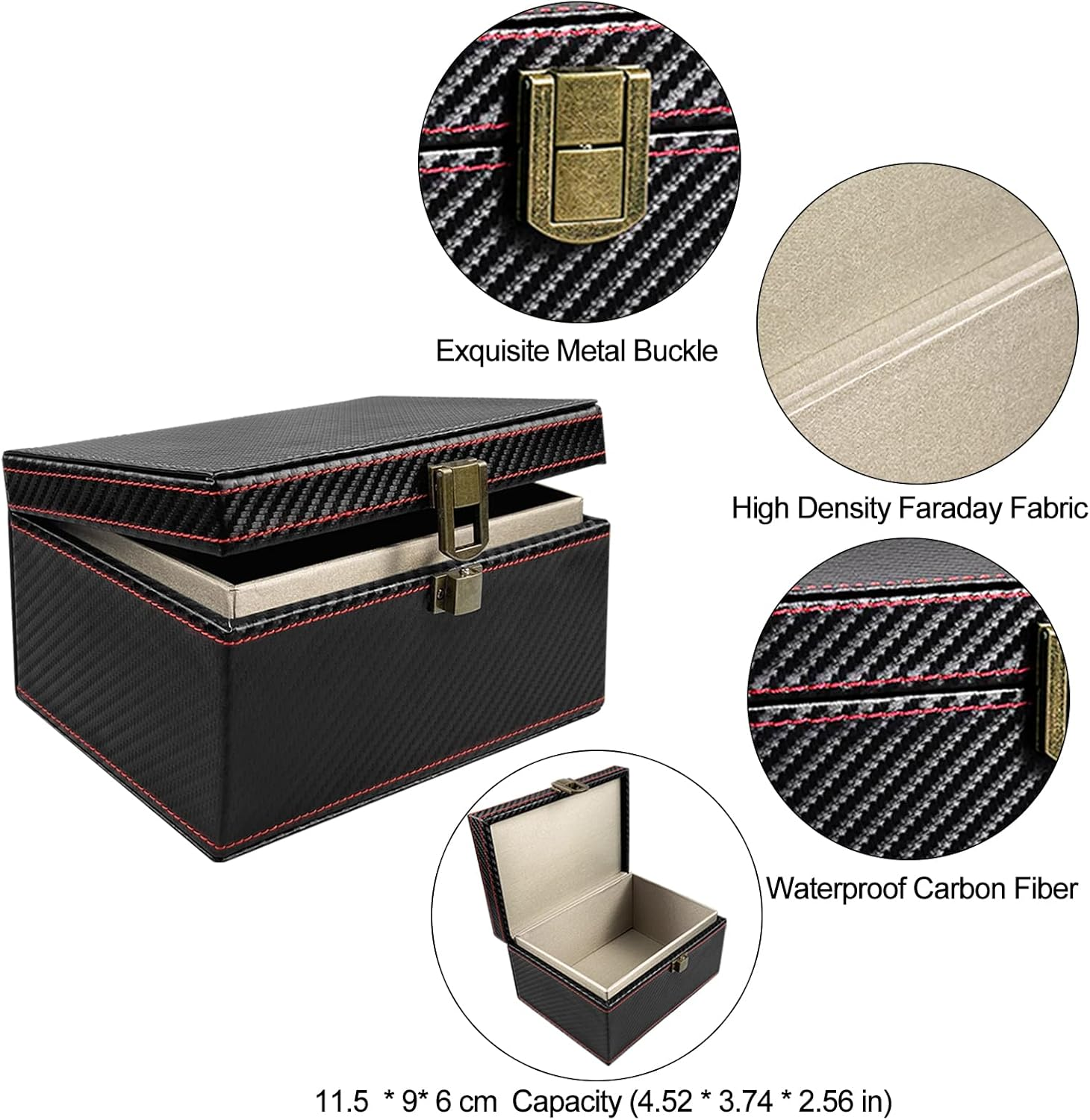 Faraday Car Key Case and Fob Signal Blocking Pouch - Portable RFID Protection, Theft Prevention (Small Box + 1 Key Case) image number 4