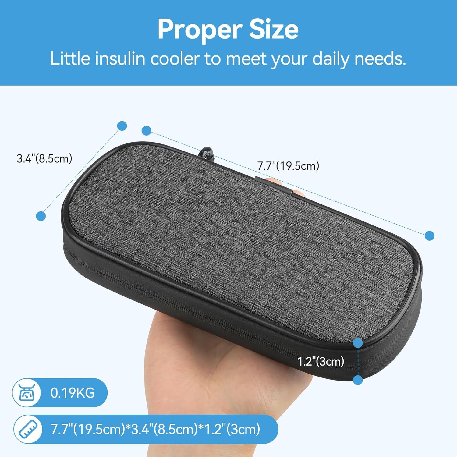 Insulin Pen Cooler Travel Case Diabetic Medication Insulated Cool Organizer with 2 Reusable Ice Packs for Insulin Pen and Other Diabetic Supplies, for the Daily Life and Trip(Grey) - Indigo image number 4