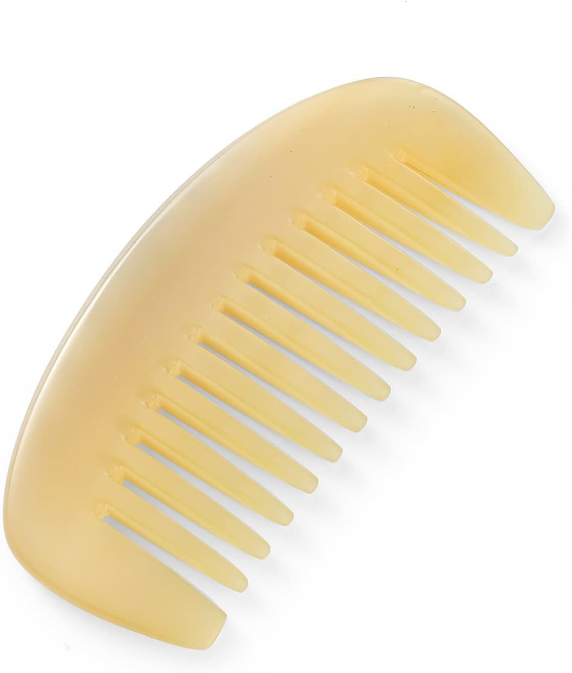 Wide Tooth Hair Comb Premium Natural Sheep Horn Comb 100% Handmade anti Static Hair Detangler Comb Semicircle Pocket Comb(Semicircle STY2) - Black,Transparent image number 5
