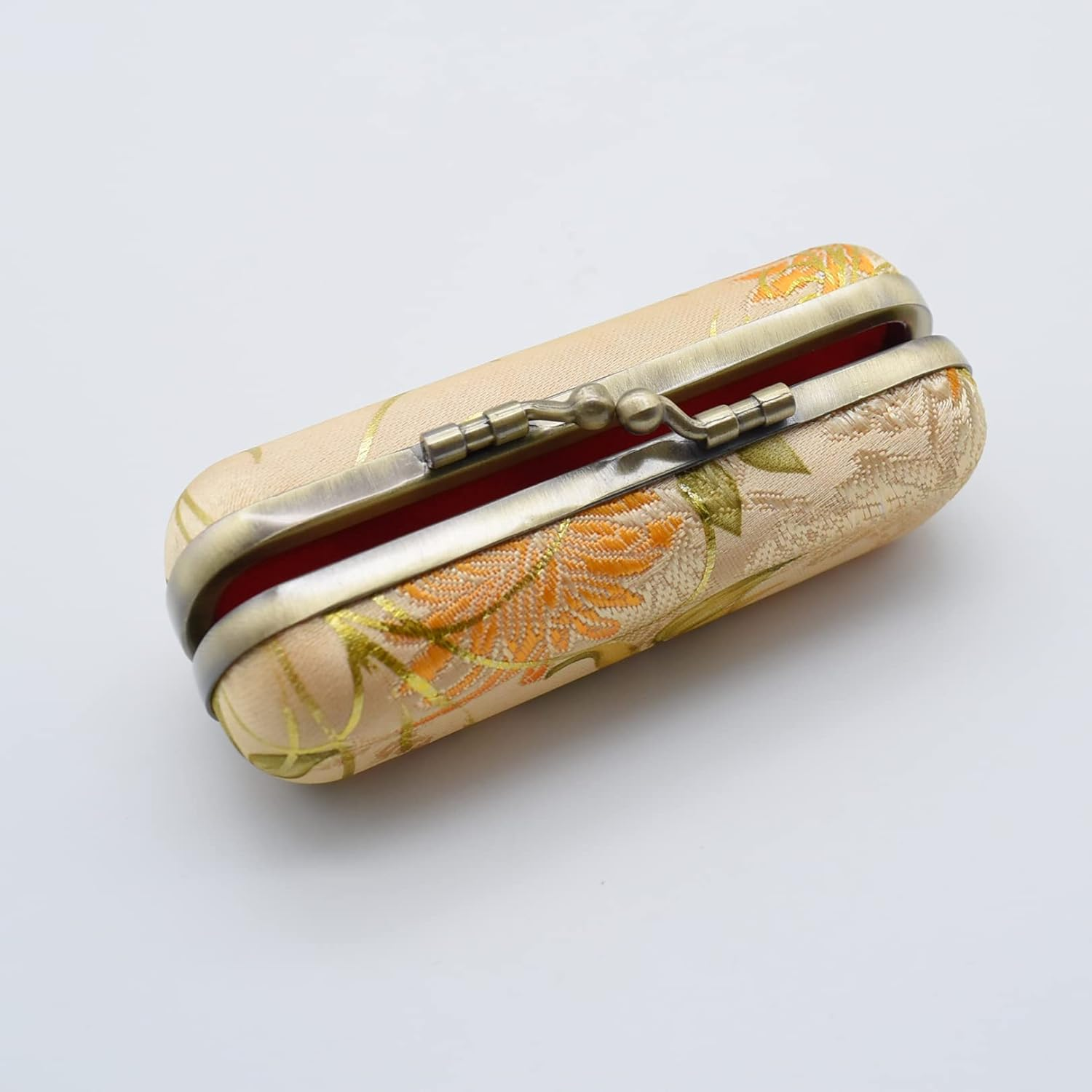 Ladies Floral Lipstick Case Holder with Mirror,Makeup Cases for Women, Yellow, Women image number 0