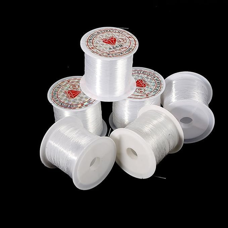 2 Roll Transparent Fishing Thread,Crystal Fishing Line Ultra-Strong Invisible String Clear Nylon Fish Fishing Line Spool Beading String for the Hanging Ornaments, Sew Hobby, Bead and Crafts (0.2Mm) image number 1
