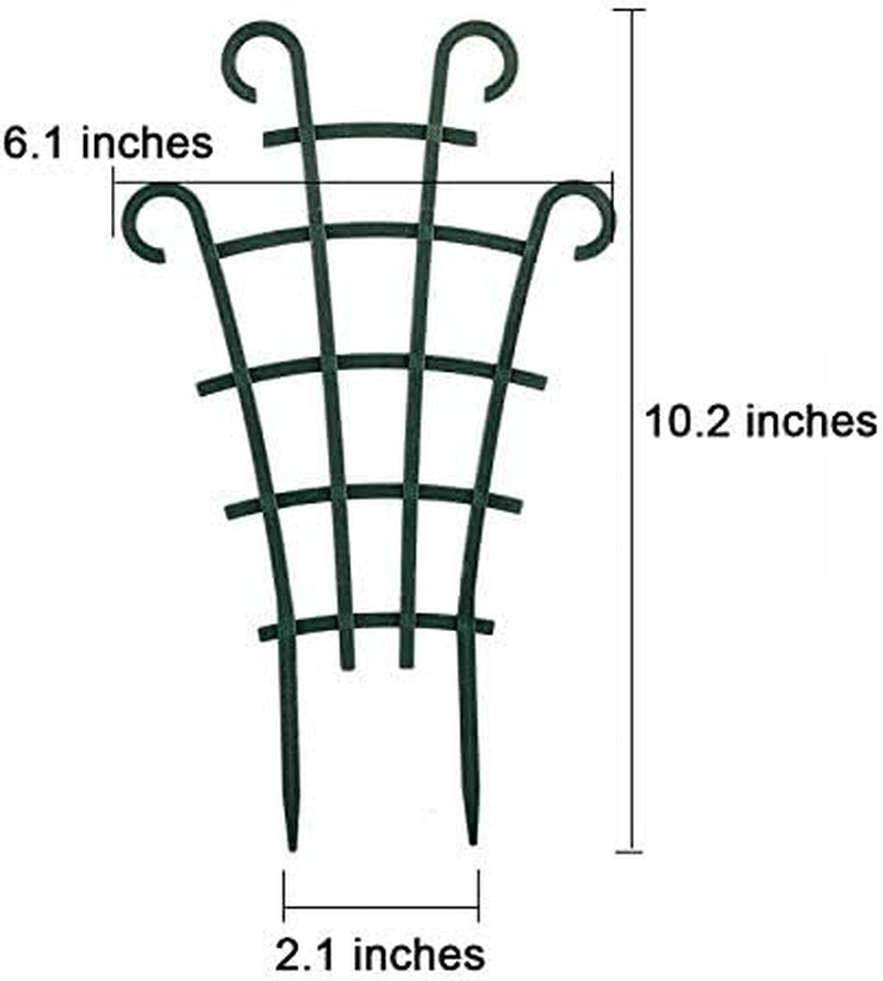 12 Pack Trellis for Potted Plants, Garden Climbing Plant Support, Plastic Mini Flower Pots Stackable Trellis for Peas, Dark Green image number 6