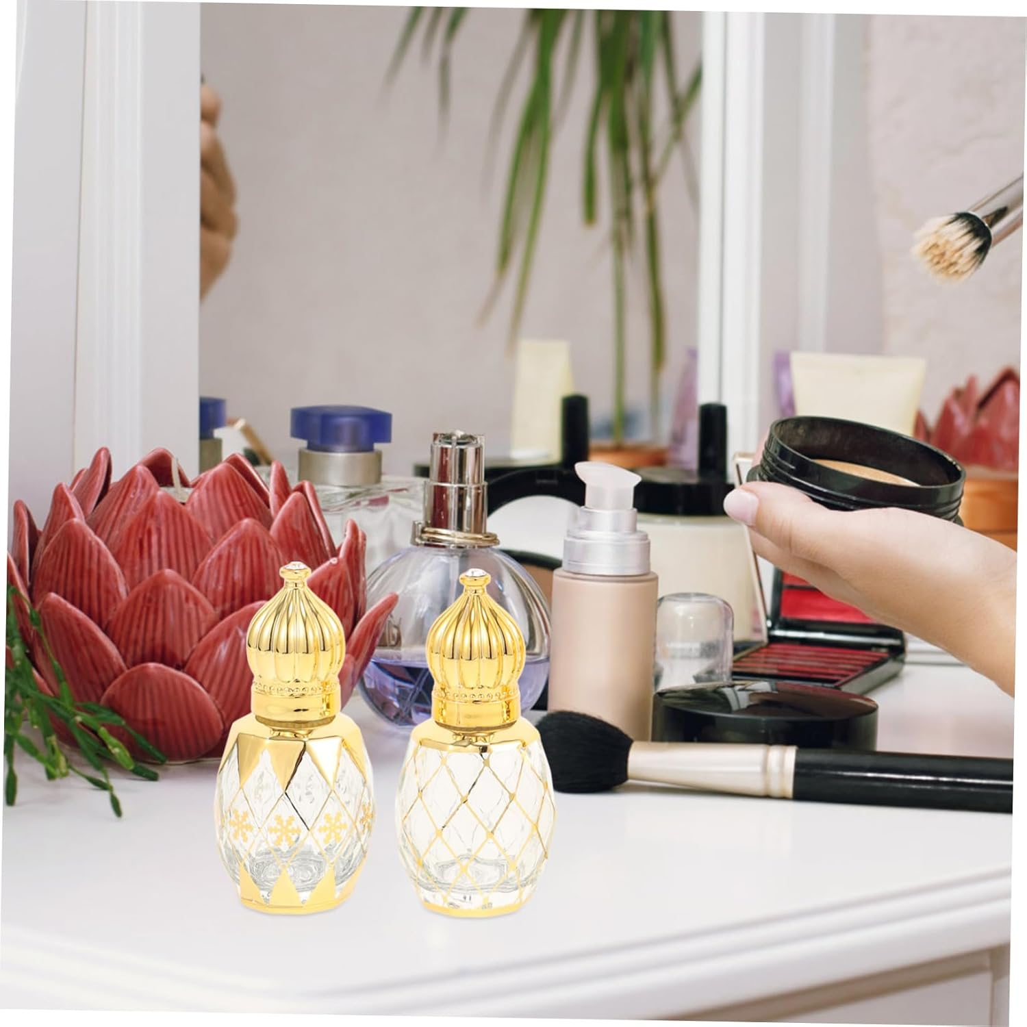 4Pcs Empty Perfume Bottles Glass Essential Oil Bottles Ball for Travel Toiletries and Fragrance Storage image number 1