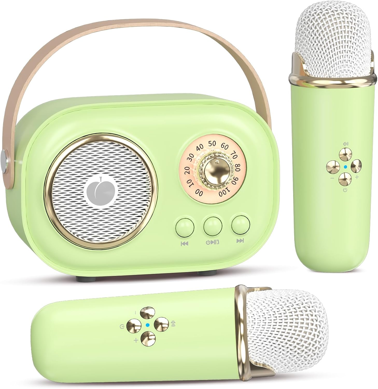 Mini Karaoke Machine for Kids Adults,Portable Bluetooth Speaker with 2 Wireless Microphones, Gifts Toys for Girls 3, 4, 5, 6, 7, 8+ Years Old Toddler Teens Birthday Family Home Party (Pink)