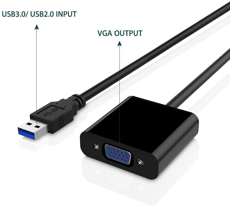 ELASO USB to VGA Adapter, USB 3.0 to VGA Adapter Multi-Display Video Converter- PC Laptop Windows 7/8,Desktop, Laptop, PC, Monitor image number 1