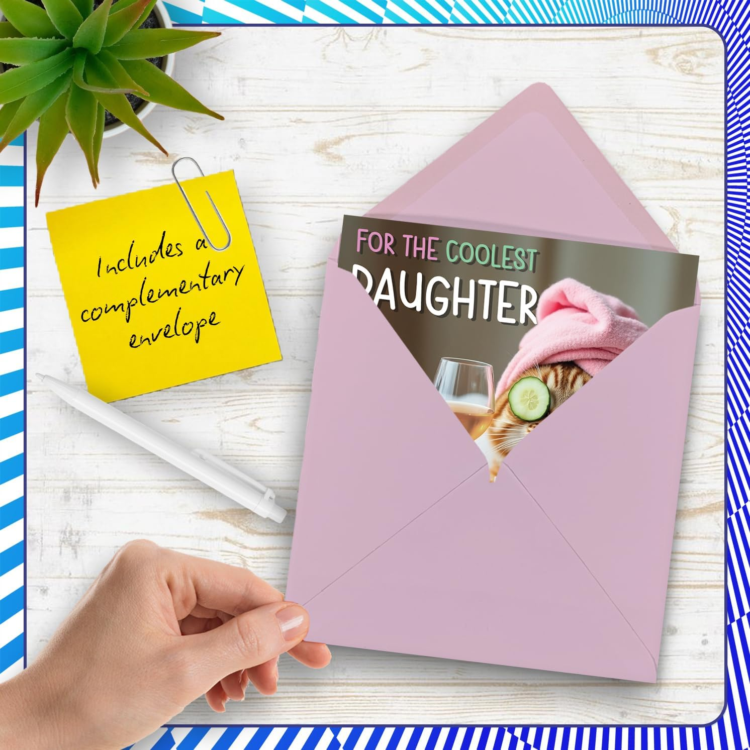 Funny Daughter Birthday Card - Relaxing Bath Cat - Cheeky Happy Birthday Card for Daughter from Dad Mum, 145Mm Joke Humour Bday Greeting Cards image number 1