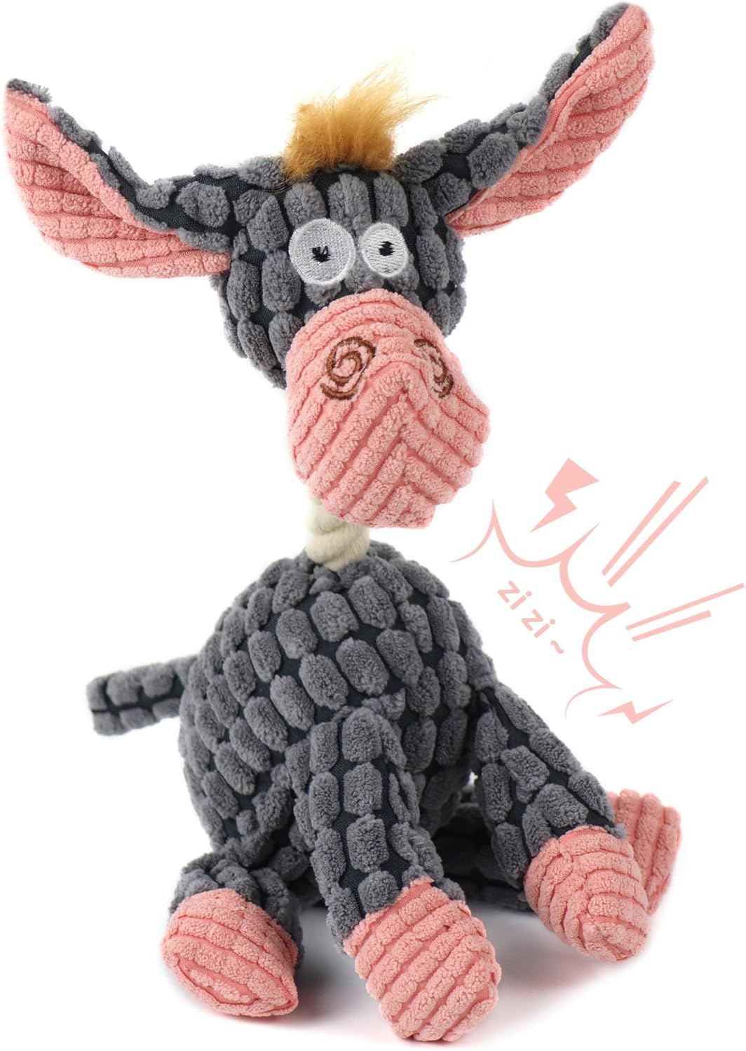 Puppy Squeaker Toys Rope Knot Donkey, Adorable Pet Squeaky Plush Toys, Perfect Companions for Small Dogs Cats Small Animals Chew Toys (White)