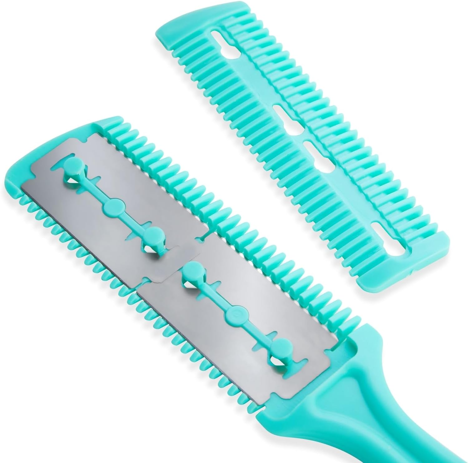 Glamlily 4 Pack Hair Thinning Comb Set, Razor Combs for Women (Assorted Colors, 7.1X1.2 Inches) - Split Ends Hair Trimmer