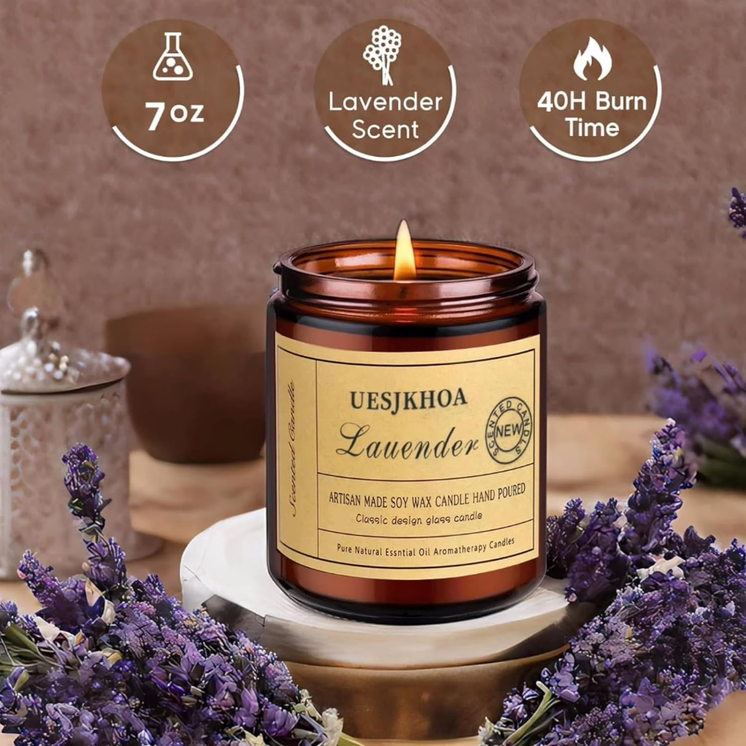 Scented Candle Gift Set - 7Oz Glass Jar Candles Made from Soy Wax - Relax and Relieve Stress,Perfect for Birthday,Valentine'S Day,Housewarming & Everyday Home Scent Gift Decoration