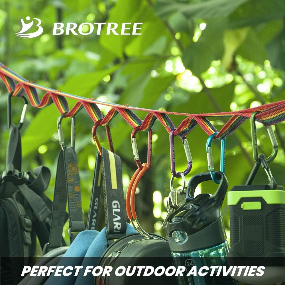 Brotree Small Carabiner Clips Mini Locking Carabiner - 6Cm Aluminum D-Ring - Screw Gate 2 X Grey Green image number 4
