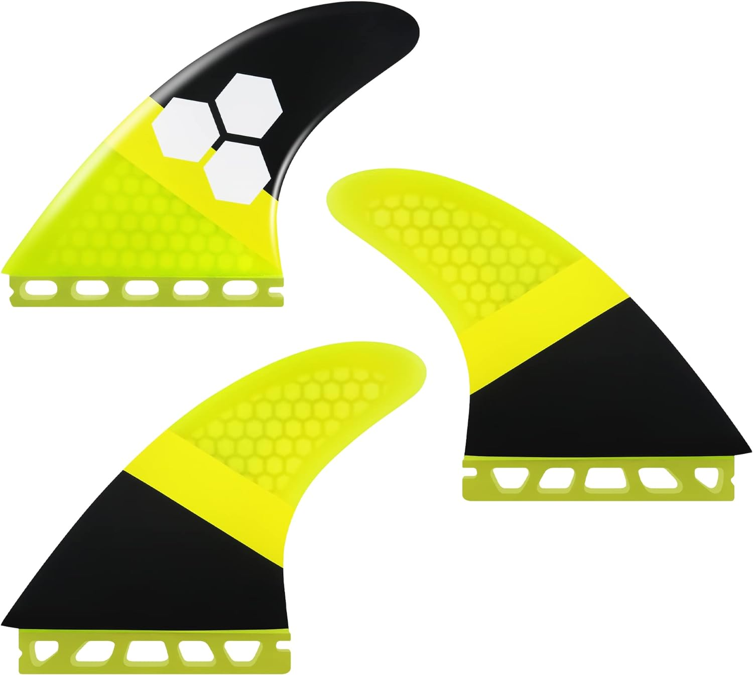 AQUBONA Dual Tab II AM FINS Surfboard Fiberglass Fins for Surfing with Fin Pocket, Fin Wrench, Multi-Colour (Small, Medium, Large) image number 4