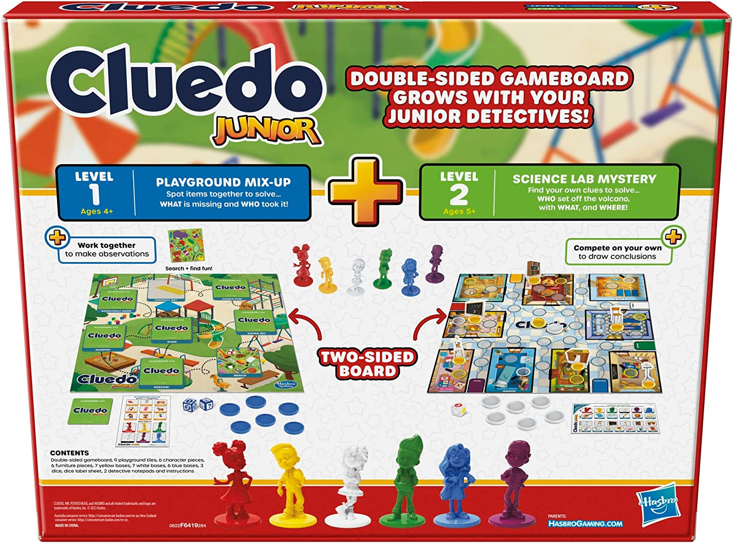 HASBRO GAMING Clue Junior Game, 2-Sided Gameboard, 2 Games in 1, Clue Mystery Game for Younger Kids Ages 4 and Up, Kids Games for 2 to 6 Players, Junior Games image number 4