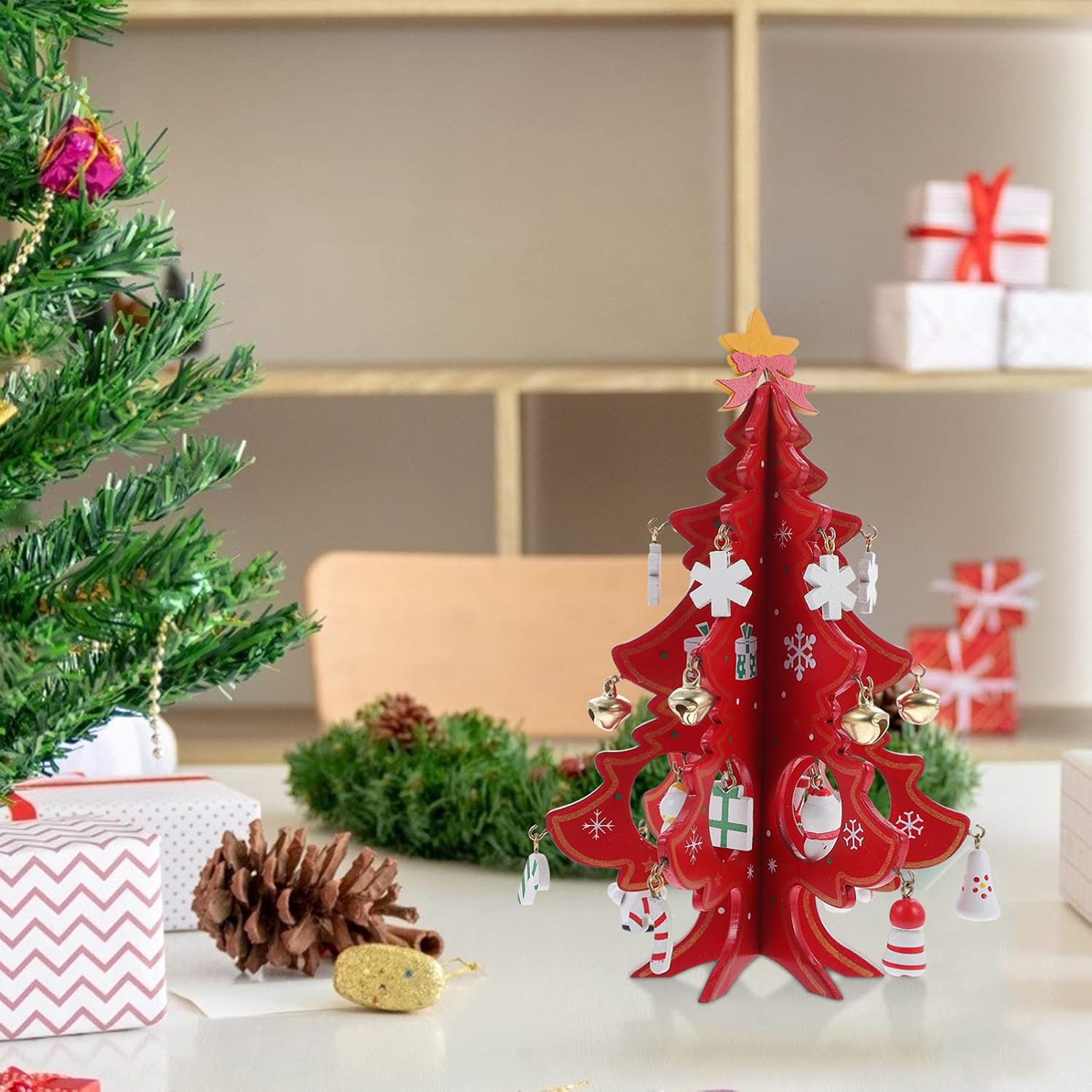 Creative Mini Christmas Tree Tabletop Ornament for Holiday Decor Model Bright Colors for Home and Christmas Party Display image number 2