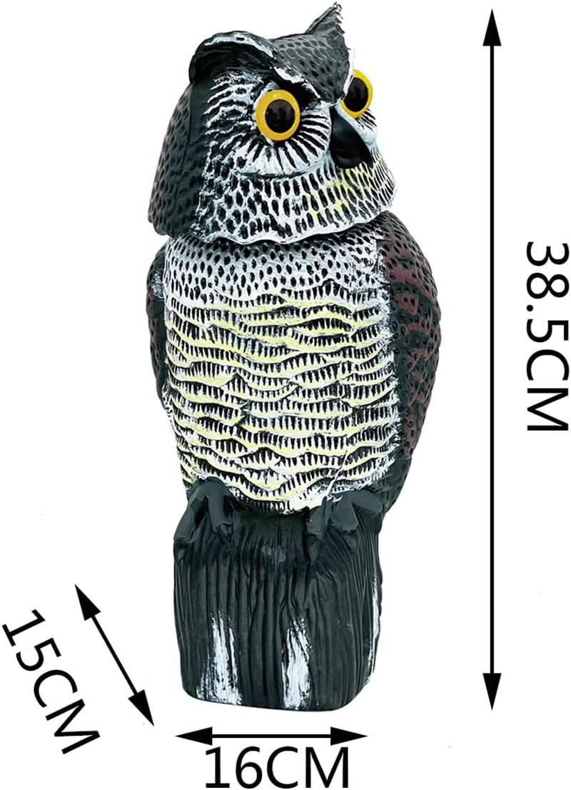 Skycabin Realistic Owl Decoy to Scare Birds Away with Rotating Head,Humane Decoy Deterrent,Natural Scarecrow Fake Owl for Bird/Pigeon/Crow Scarer from Garden,Patio,Yard,Boats and Vulnerable Buildings image number 4