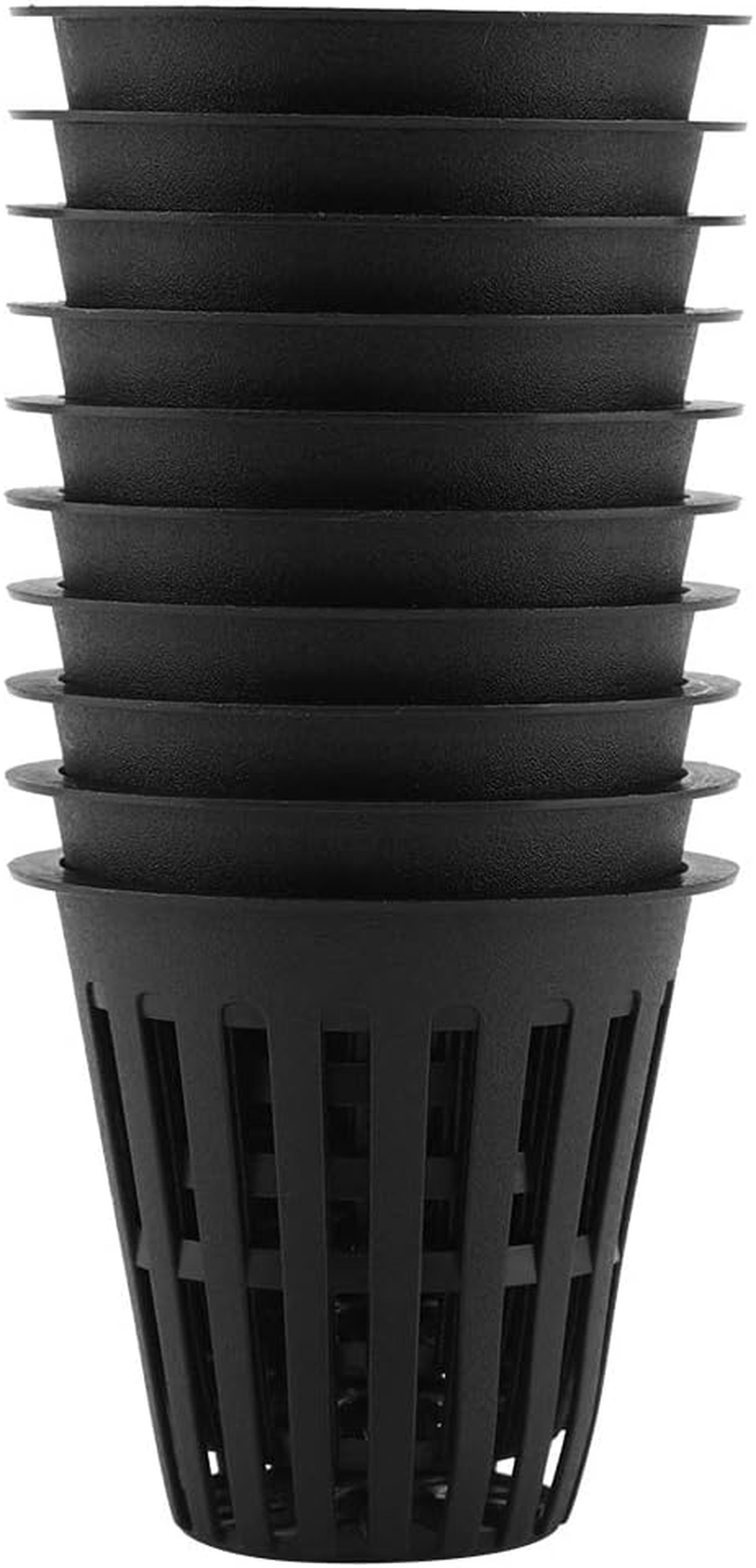 Net Cup Pots, Hydroponic Plastic Slotted Mesh Cups Plant Nursery Netted Bucket Baskets round Wide Lip Pot for Garden Indoor Outdoor Growing Vegetable Gardening Orchids Aquaponics Orchid Kratky 10Pcs