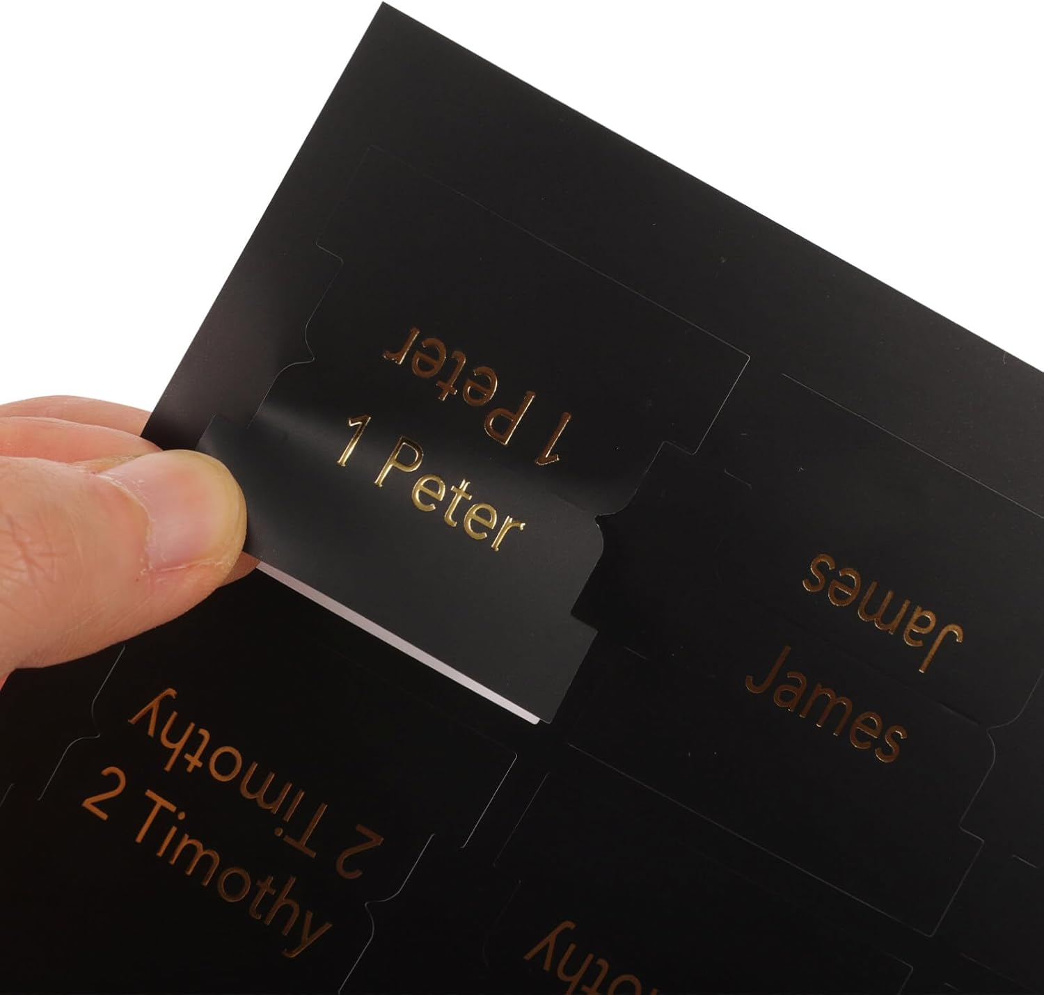 Bible Tabs, 5 Sheets Black Bible Indexing Tabs Bible Journaling Supplies Old and New Testament Bible Index Labels Aesthetic Bible Journaling Study Accessories image number 6