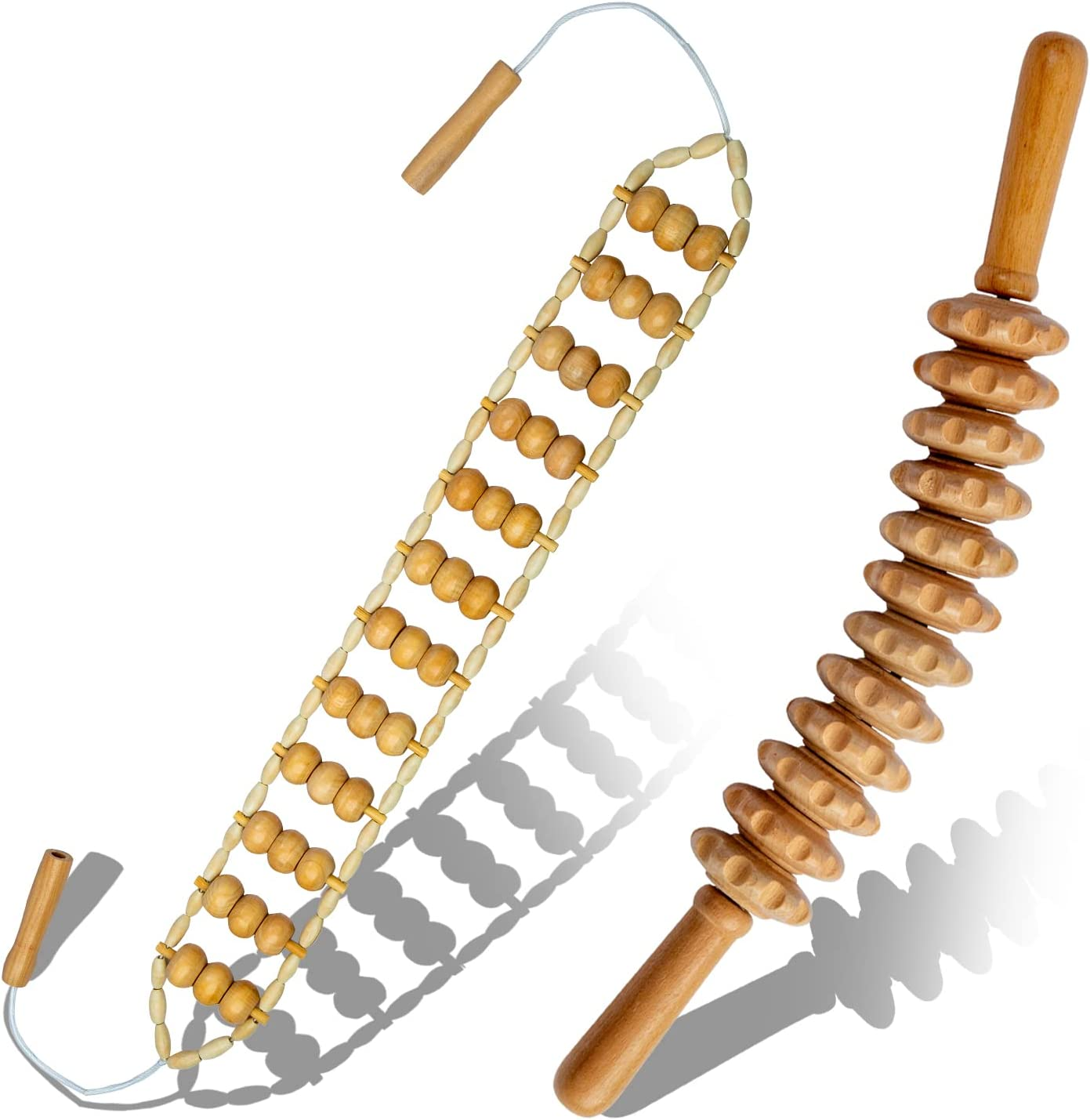 Wood Therapy Massage Tools 3 in 1 Lymphatic Drainage Massager Body Sculpting Tool Maderoterapia Kit Wood Therapy Tools Lymphatic Drainage Tool Wooden Swedish Cup Maderotherapy Colombiana image number 1