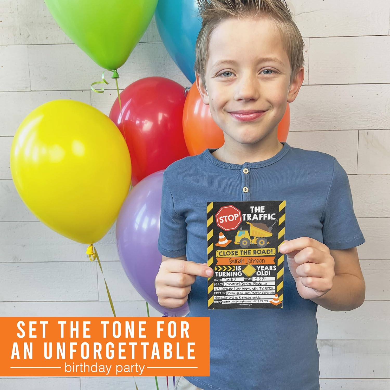 15 Construction Birthday Invitations for Boys - Construction Birthday Invites for Boy, Construction Site Birthday Party Invitations for Boys, Boy Birthday Invitations, Invitations for Birthday Party