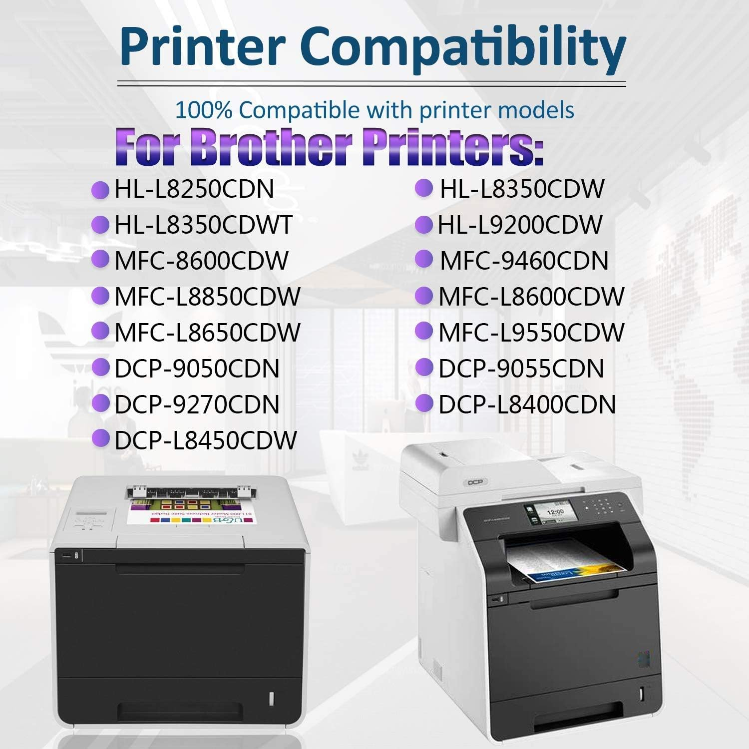 4 Pack TN346 TN-346 Toner Cartridge Compatible with Brother HLL8250CDN HLL8350CDW MFCL8600CDW MFCL8850CDW(1BK,1C.1M,1Y)