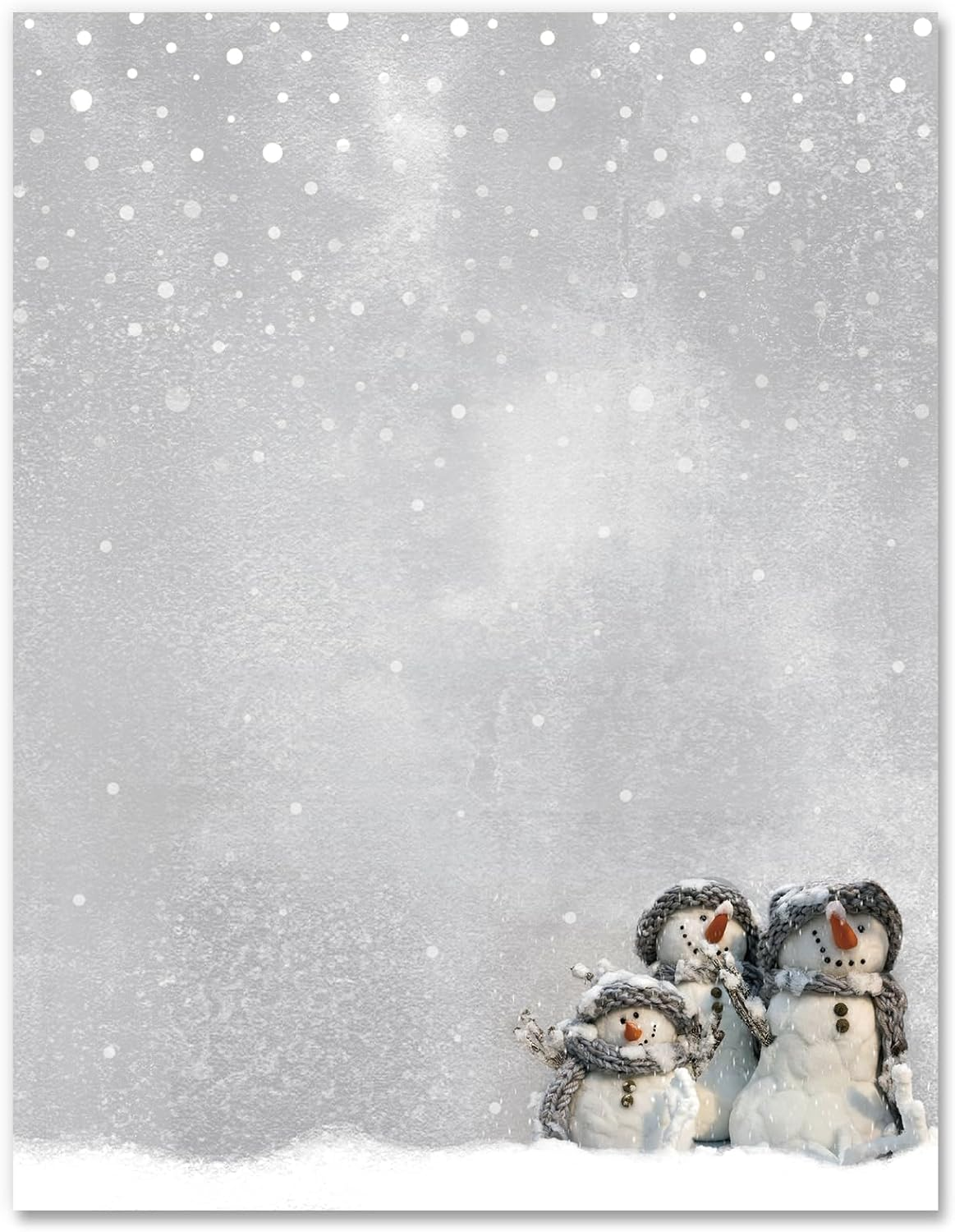 Anydesign 80 Pack Winter Stationery Letterhead Paper Snowman Snowflake Letter Paper Gray Writing Paper Notes Greeting Paper for Christmas Invitation Office Printing Supplies, 8.5 X 11 Inch image number 6