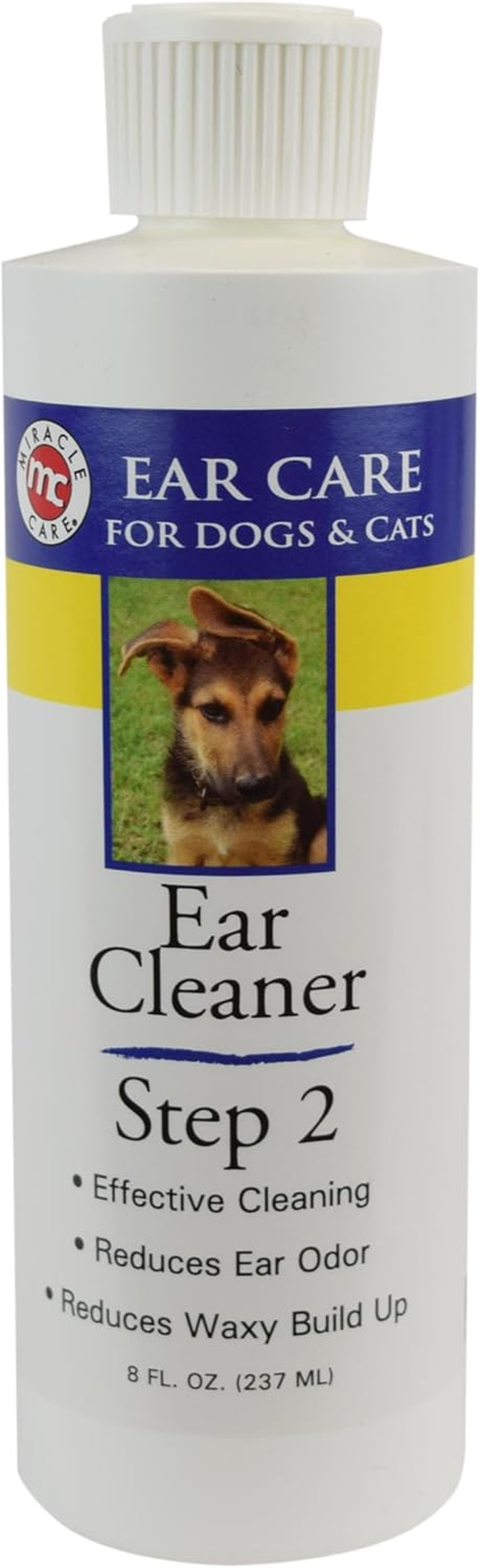 Miracle Care Ear Cleaner for Dogs and Cats, 8 Ounce, Reduces Ear Odor and Waxy Build Up, Gentle and Non Staining image number 4