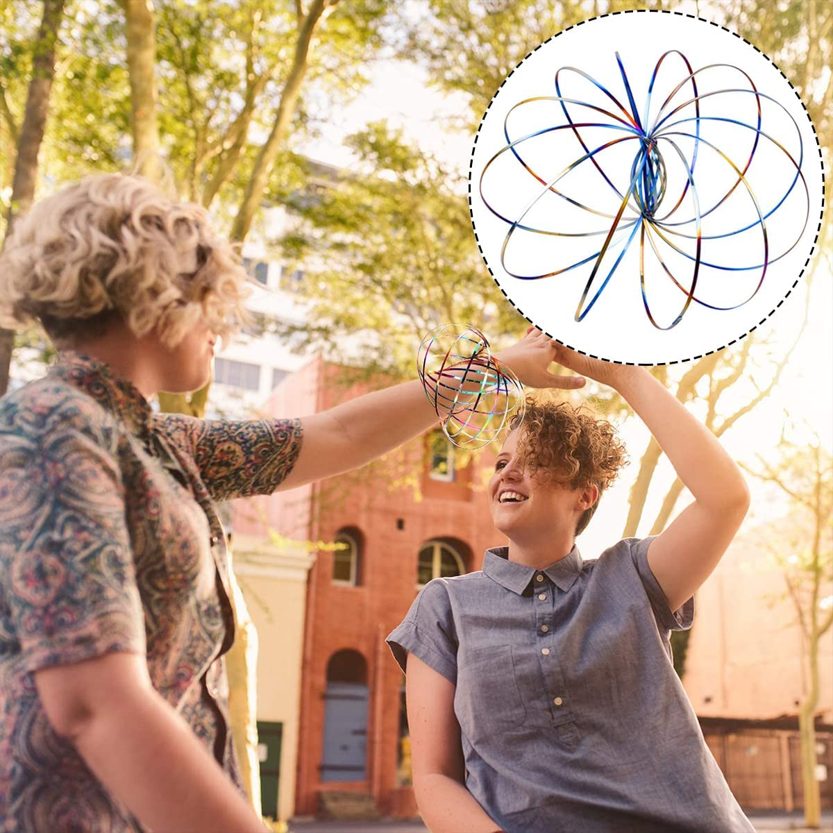 Magic Flow Ring, Thick Stainless Steel Arm Flow Rings Spring Toy for Kids Gift, Party, Toy Party, Magic Show (Color) image number 1