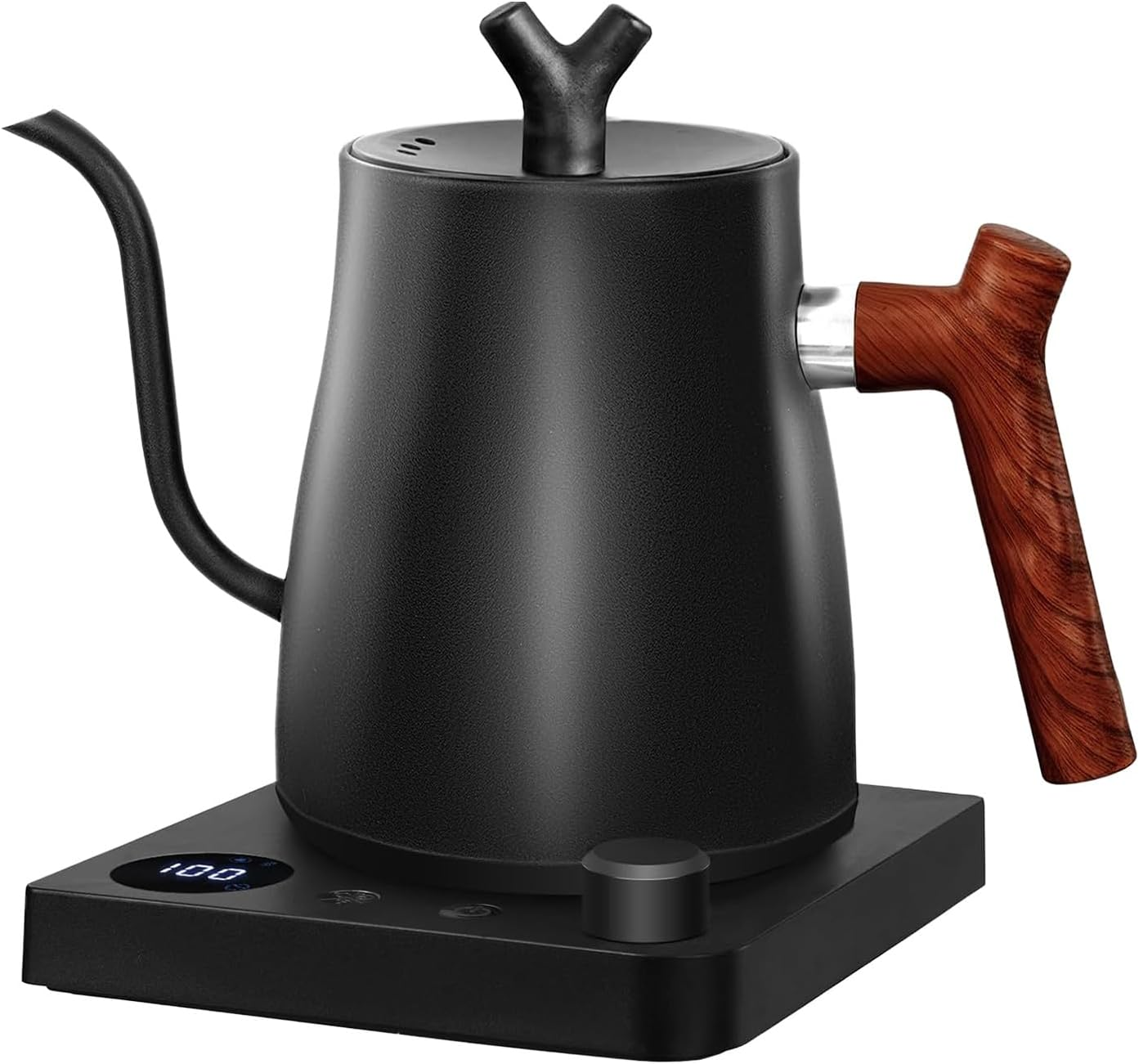 Electric Gooseneck Kettle 0.9L with LCD Display, Real-Time Temp Control Smart Professional Coffee Milk & Tea Pot, Switchable &deg;C/&deg;F, 304 Stainless Steel, 1200W Quick Heating (1.0, Liters) image number 4