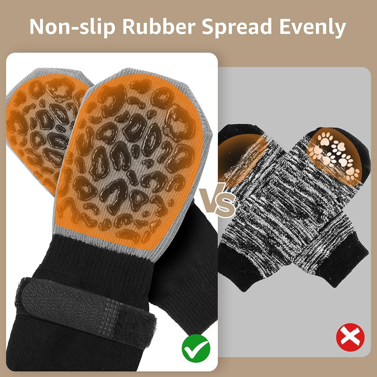 Advanced Non-Slip Hardwood Floor Dog Socks-Super Thick Grip, with Anti-Slip Claws to Prevent Dogs from Licking Their Claws, Suitable for Advanced Dogs to Wear on Hardwood Floors (Leopard 2 Pairs XL) image number 1