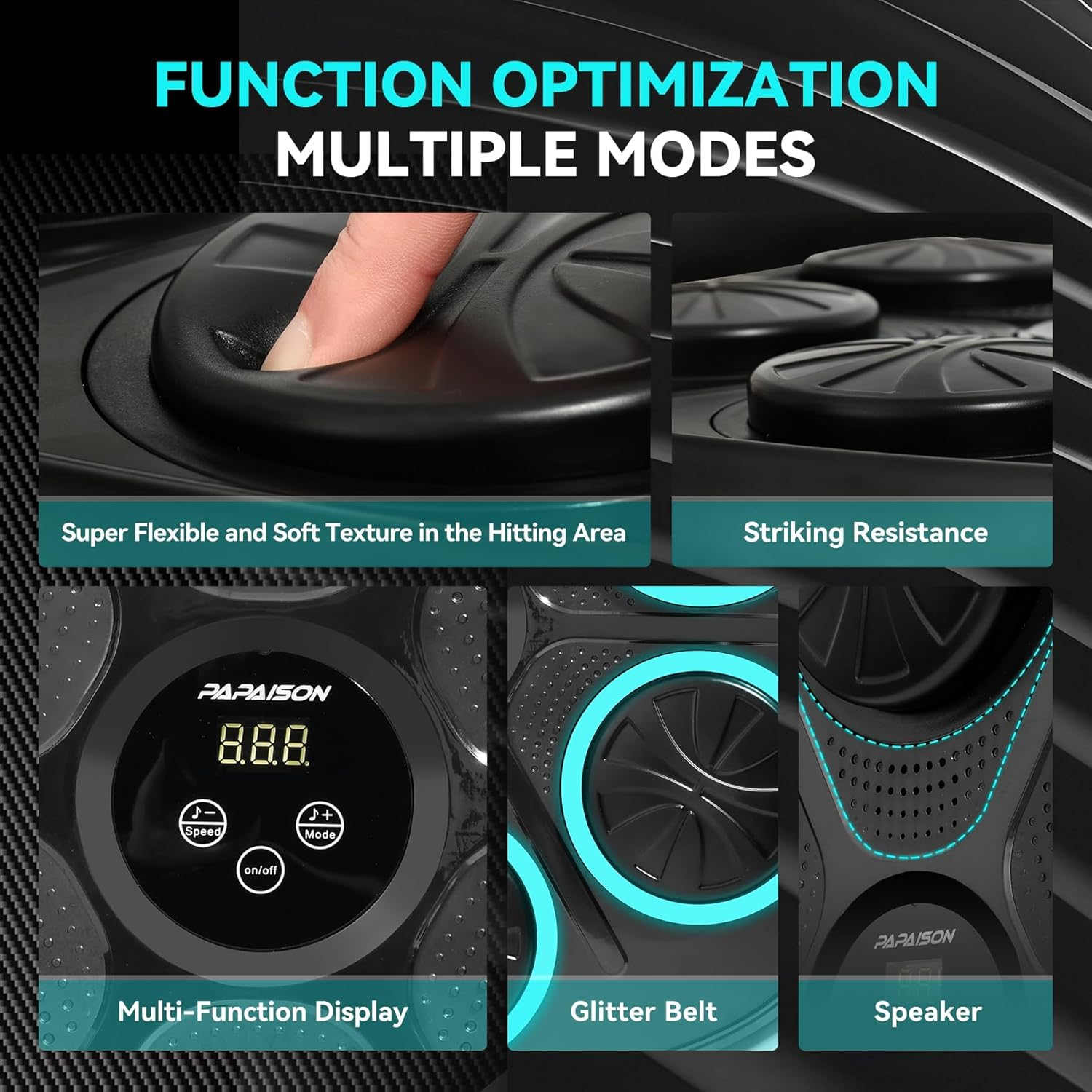 Music Boxing Machine with Premium Boxing Gloves, Bluetooth Training Machine with LED Electronic Wall Mounted, Home Workout Target Machine for Adults and Kids image number 2