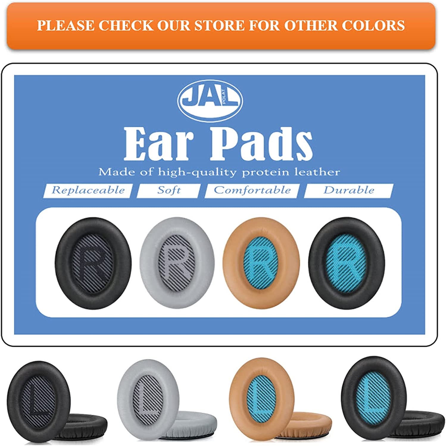 Replacement Ear Pads Cushions for Bose QC25 Quiet Comfort 35 (QC35), Quietcomfort 35 II (QC35 II) Headphones, Earpads Compatible with QC35 & 35 Ii / QC45 / QC15 Silver/Grey