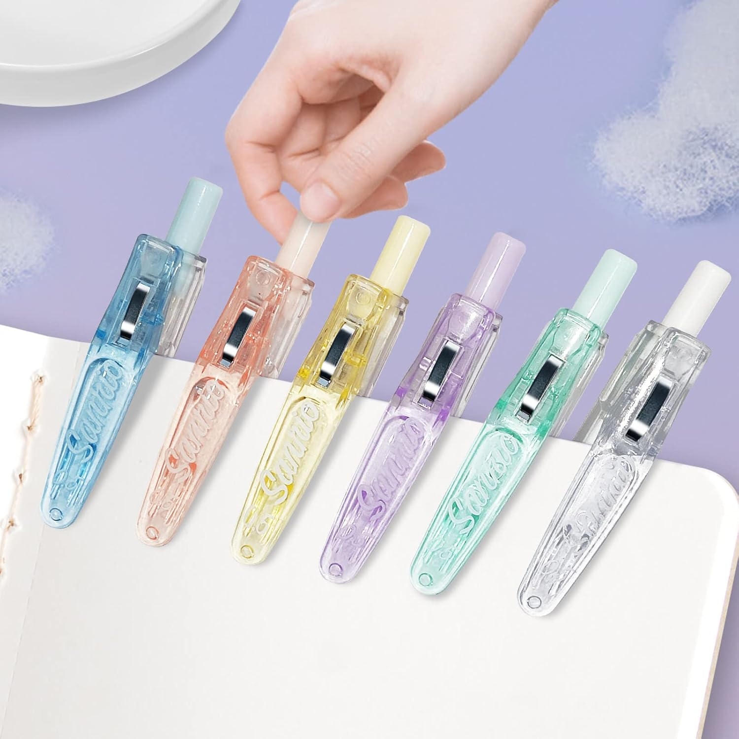 6 Pcs Kuromi My Melody Cinnamoroll Pompompurin Pens Kawaii Hello Kitty Ballpoint Pens School Supplies Anime Cartoon School Supplies 0.5Mm image number 4