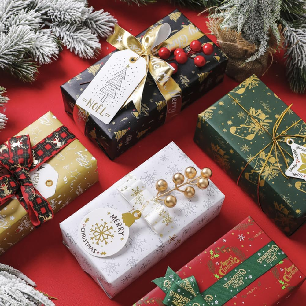 Cute Christmas Tags 60Pcs Set of 12 Designs with Natural Jute Twine Christmas Tree Decoration Holiday Decor Gifts Card Baking Birthday Wedding Paper Tags image number 5