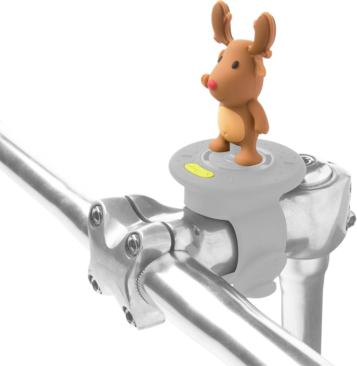 Bone Character Bike Domestique (Strap or Lock on Type), Cute Bicycle Ornament for Stem & Handlebar, Waterproof Silicone Toy Decoration for Scooters, Cycling Accessory for Kids