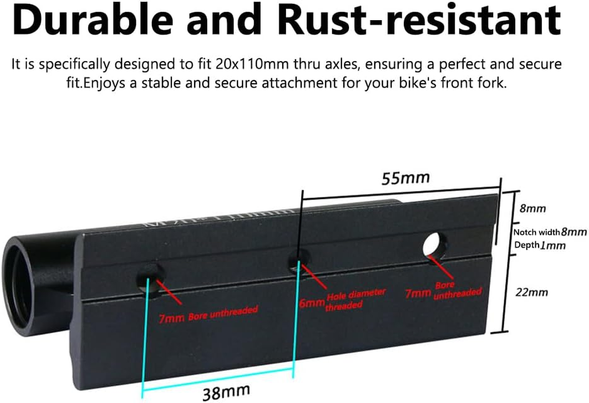Aluminum Alloy Front Fork Mount Bike Holder - 20X110Mm Thru Axle Rack - Quick Release Front Fork Bracket Stand image number 2