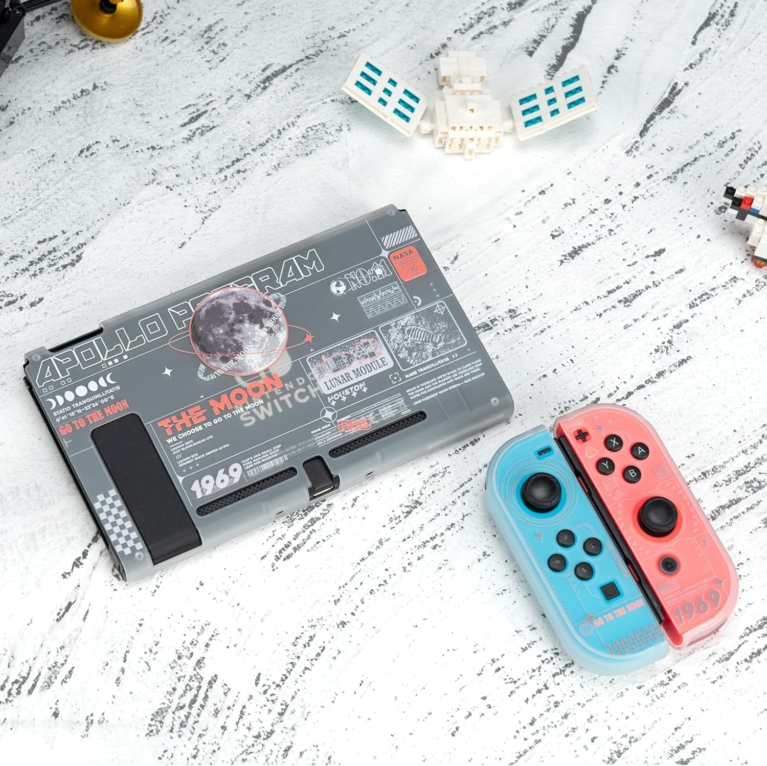 Geekshare Protective Case Cover Compatible with Switch and Game Console Shock-Absorption and Anti-Scratch, the Moon image number 5