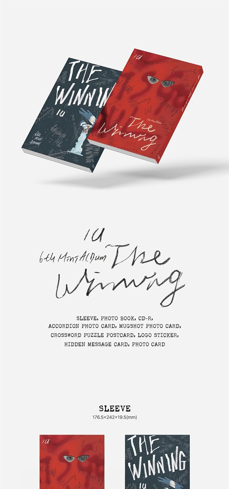 IU the Winning 6Th Mini Album Cd+Photobook+Accordion Photocard+Mugshot Photocard+Crossword Puzzle Postcard+Logo Sticker+Hidden Message Card+Photocard+Tracking Sealed (U Win Version) image number 1