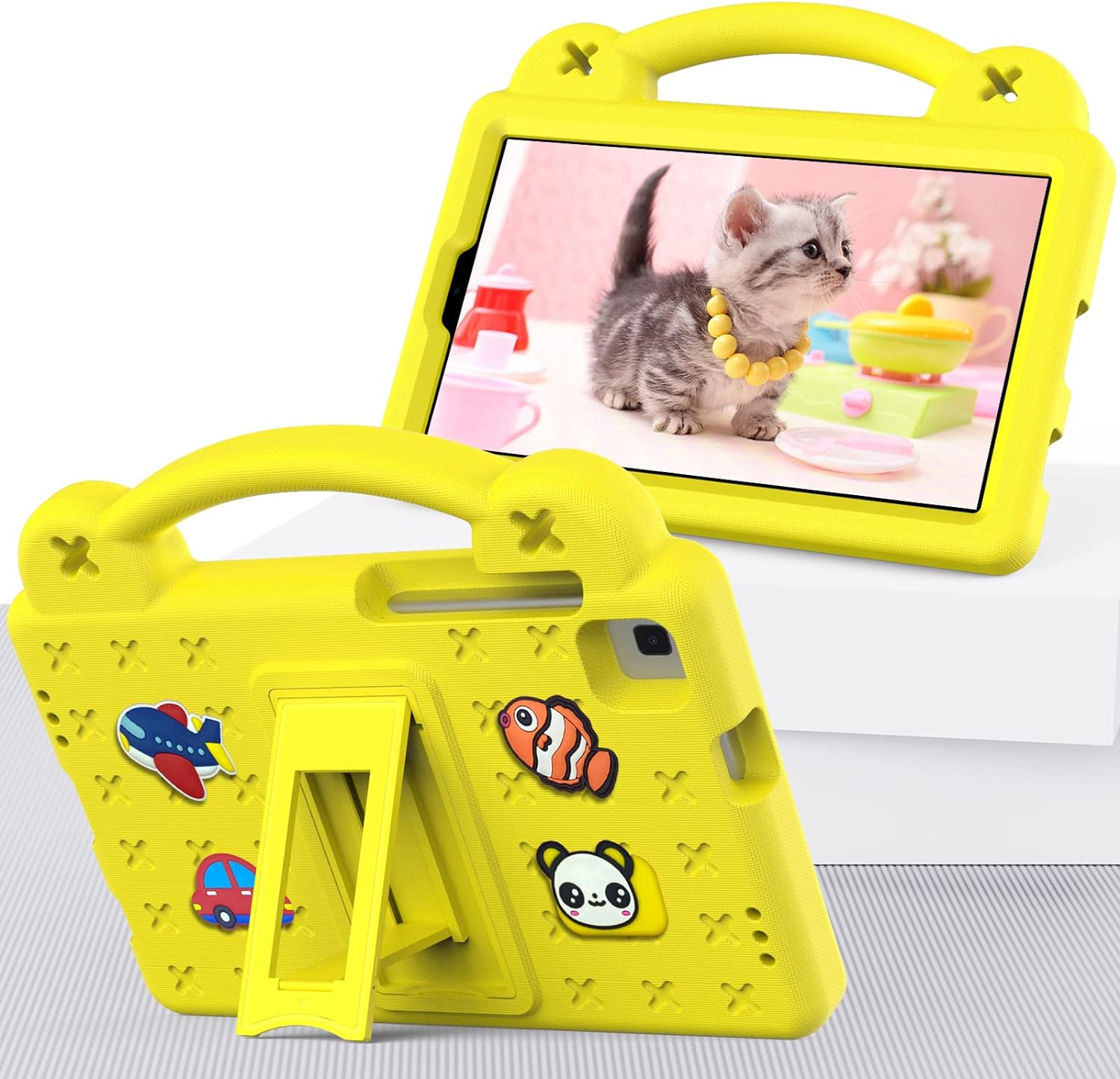 Jarttarn Shockproof Case Compatible with Ipad 10Th Generation,10.9 Inch 2022 Model, DIY Kids Cover with Pencil Holder/Stand for Ipad 10Th Gen 10.9-Inch (Yellow) image number 4