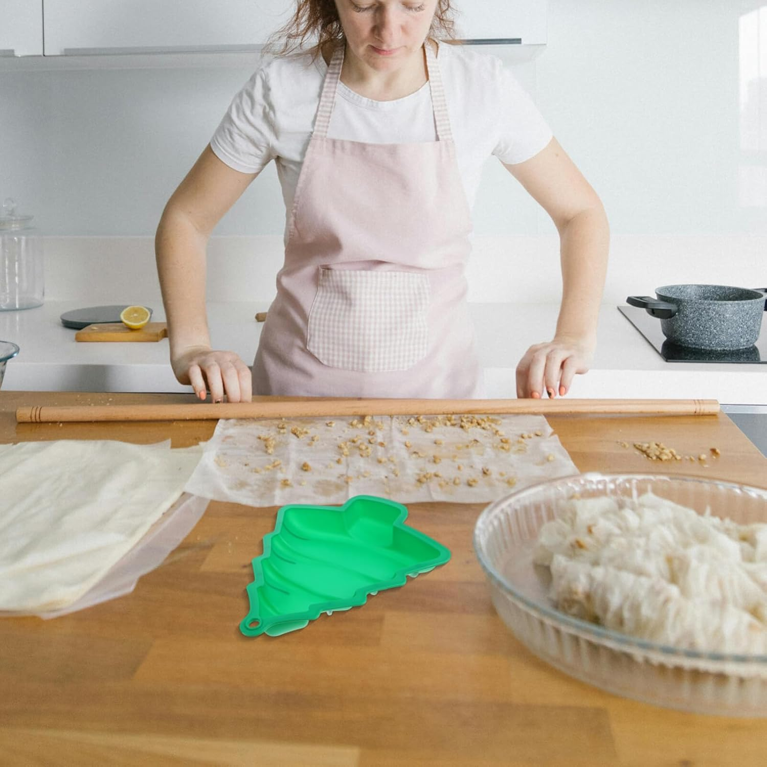 Christmas Tree Cake Pan Silicone Baking Mold Non-Stick Easy for Festive Decor image number 5