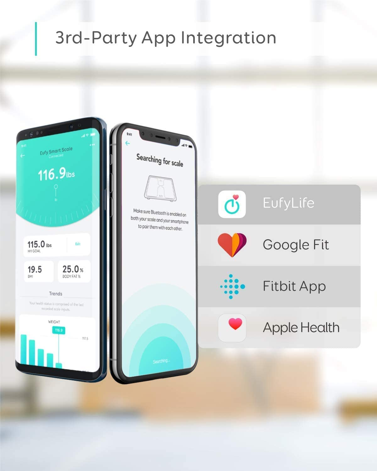 Eufy by Anker, Smart Scale C1 with Bluetooth, Body Fat Scale, Wireless Digital Bathroom Scale, 12 Measurements, Weight/Body Fat/Bmi, Fitness Body Composition Analysis, Black/White, Lbs/Kg image number 5