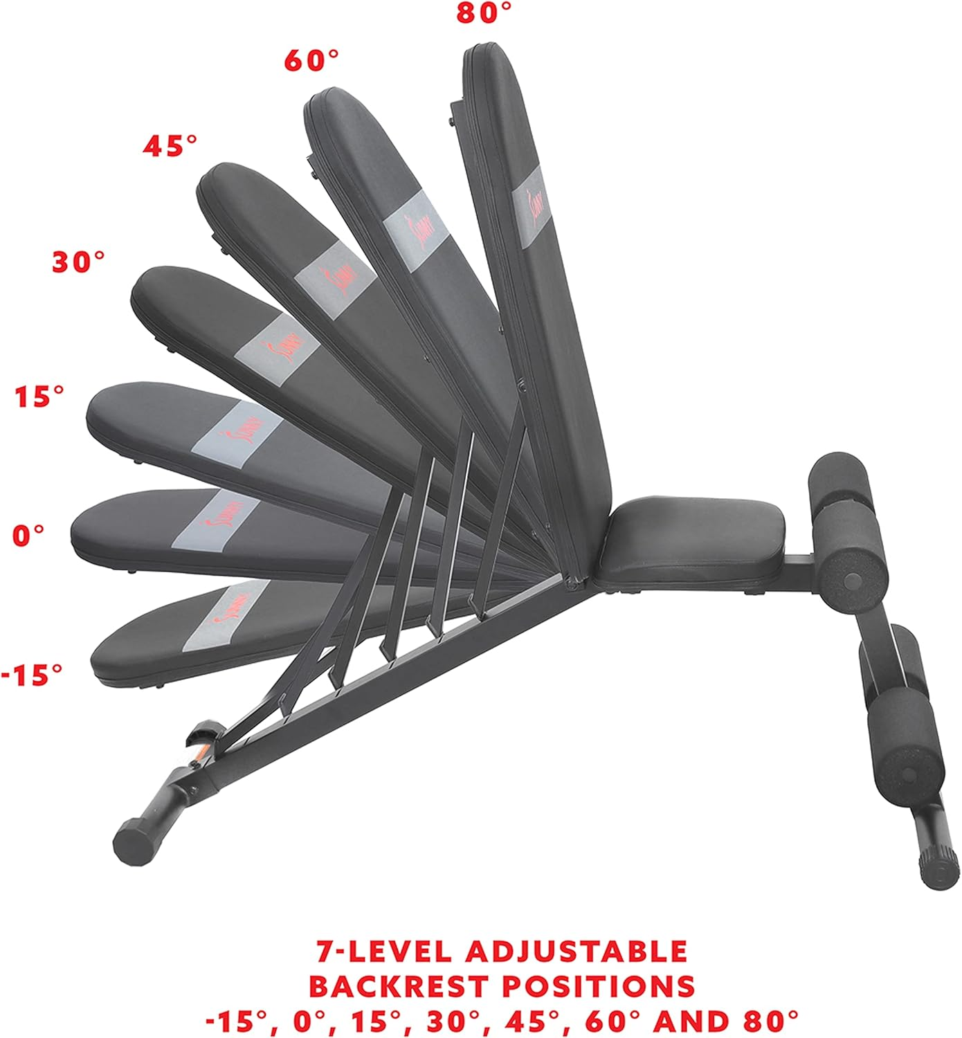 Sunny Health & Fitness Adjustable Multi-Function Incline Decline Weight Bench for Full Body Workout, Chest Exercise, Strength Training, Home Gym - SF-BH620038 image number 2