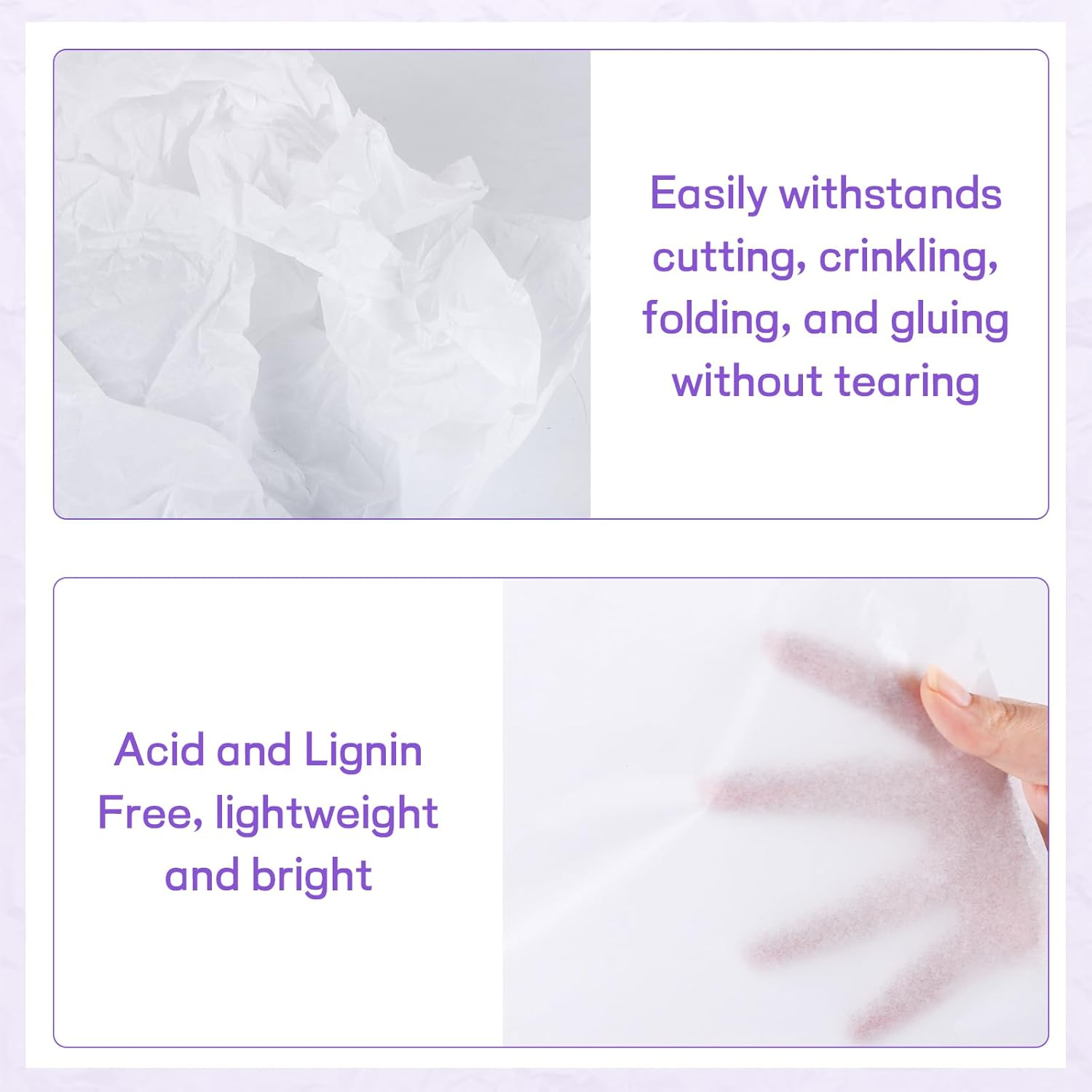 32 Sheets 24" X 36" White Acid-Free Tissue Paper for Storage, Gift Bags, Unbuffered & Lignin Free Archival Paper for Textiles, Clothing, Photos and Dolls image number 4