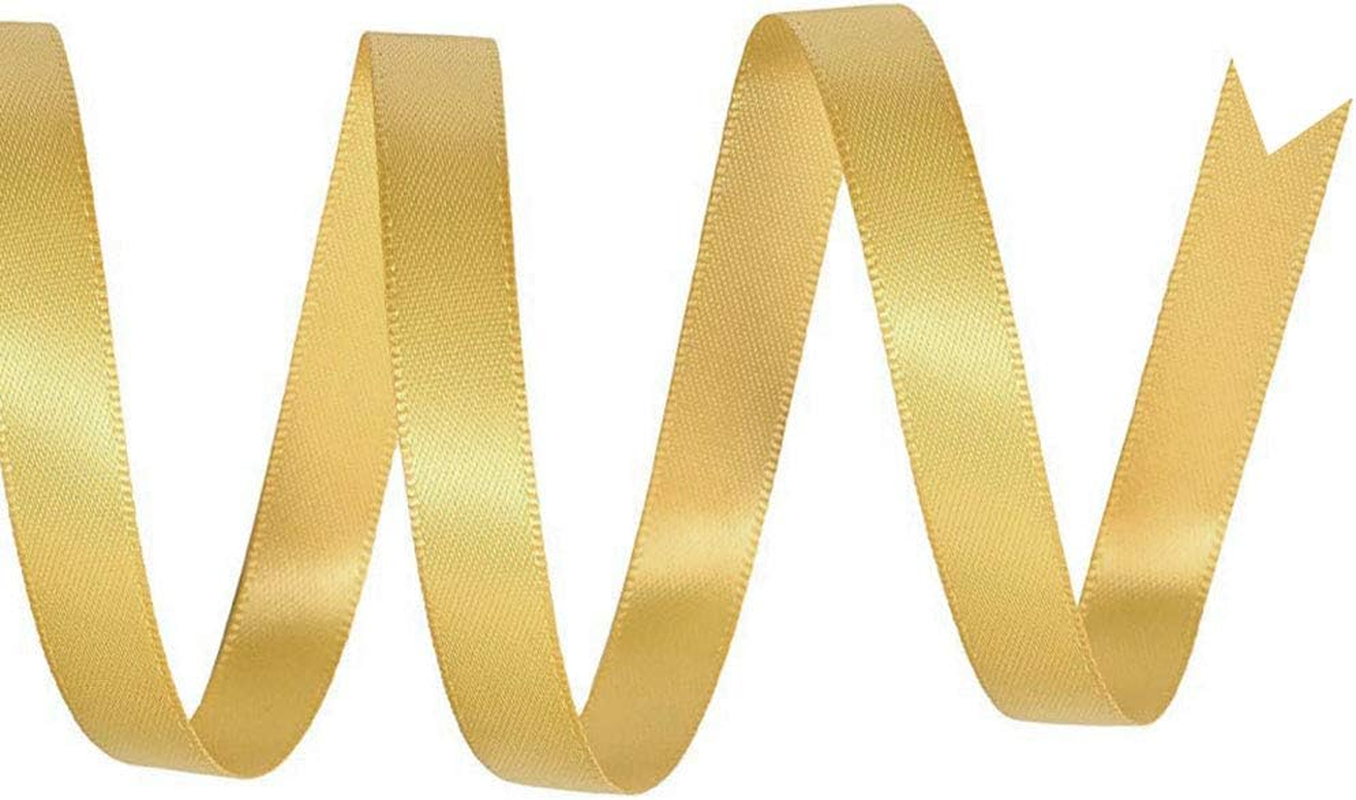 Aokbean 100 Pack Mini Pillow Candy Box Small Gift Boxes with 50 Yards Ribbon for Christmas Wedding Party Favor Gift, Jewelry or Soap Packaging (Gold) - Gold image number 2