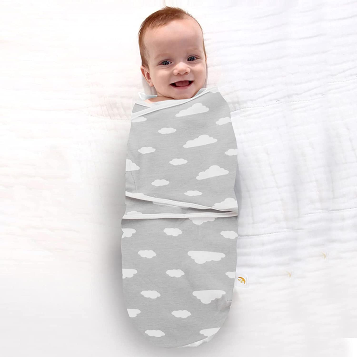 Baby Swaddle Wrap, 3 Pcs 73X56Cm Newborn Swaddle Blanket Wrap, 0-3 Months 100% Breathable Cotton Swaddlers Sleep Sack with Adjustable Wings for Baby Boys and Baby Girls image number 3