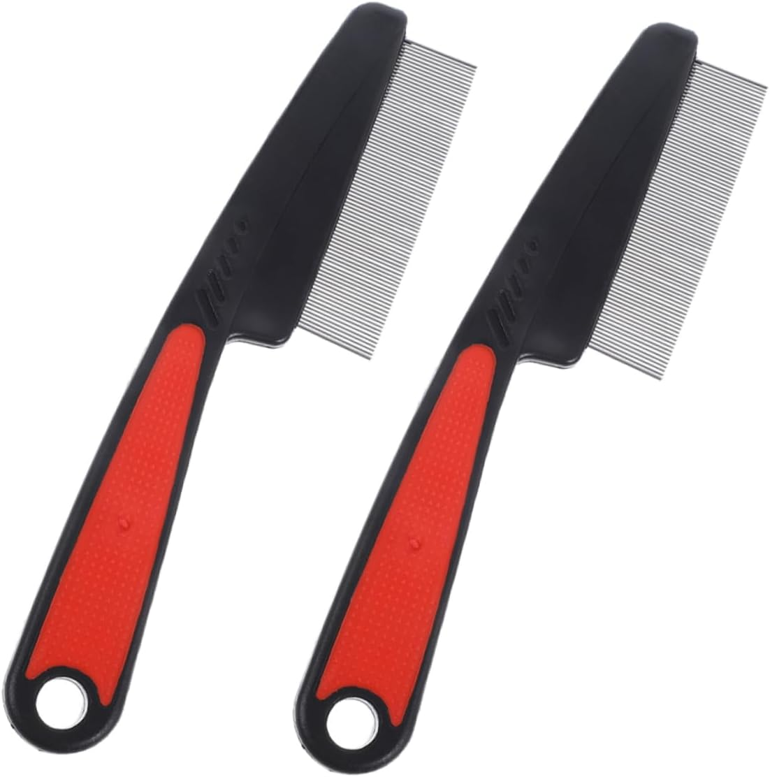 2Pcs Stainless Steel Fine Tooth Scalp Combs Dandruff Removal Hair Combs for Women Men Children Pets Portable Pink Handle Grooming Brushes